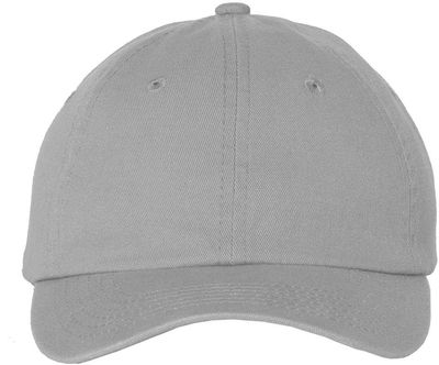 Am image of a Custom Valucap Small Fit Bio Washed Dad's Cap in Grey!