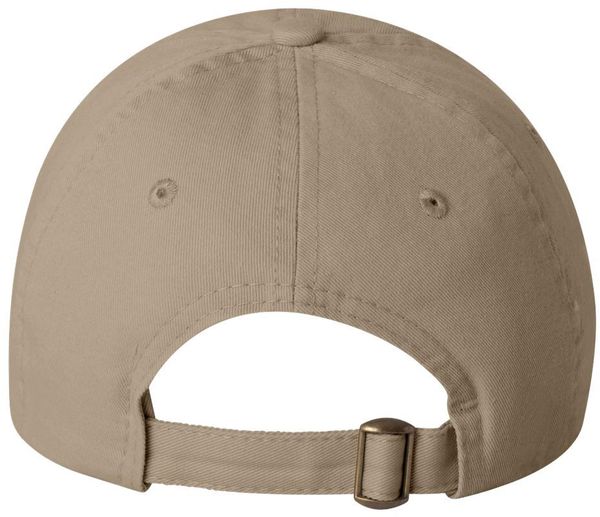 Am image of a Custom Valucap Small Fit Bio Washed Dad's Cap in Khaki!