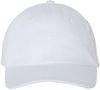 Am image of a Custom Valucap Small Fit Bio Washed Dad's Cap in White!