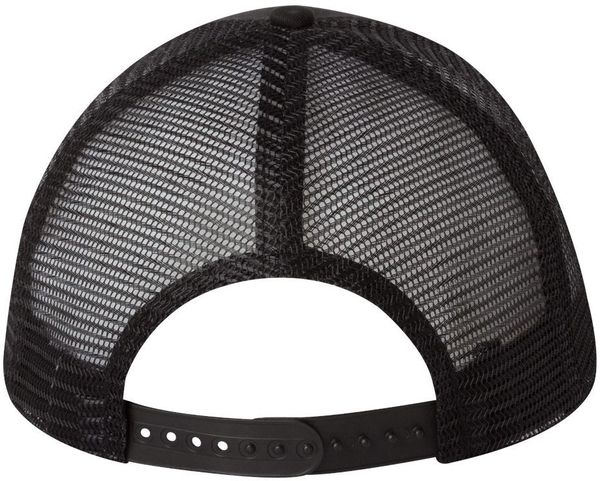 Am image of a Custom Valucap Mesh Back Trucker Cap in Black!