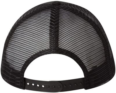 Am image of a Custom Valucap Mesh Back Trucker Cap in Black!