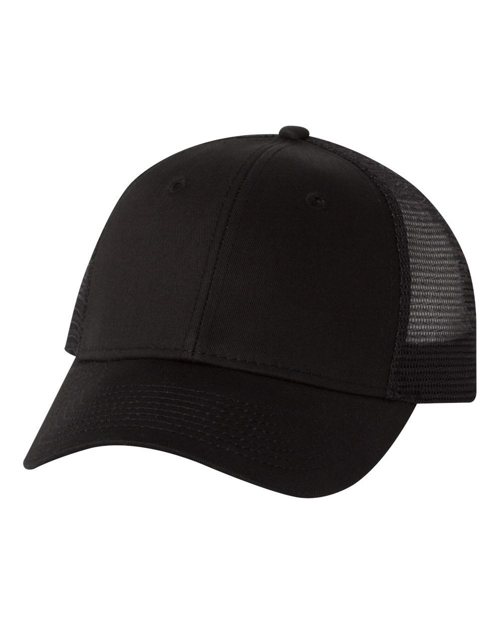 Valucap Mesh Back Trucker Cap in Black