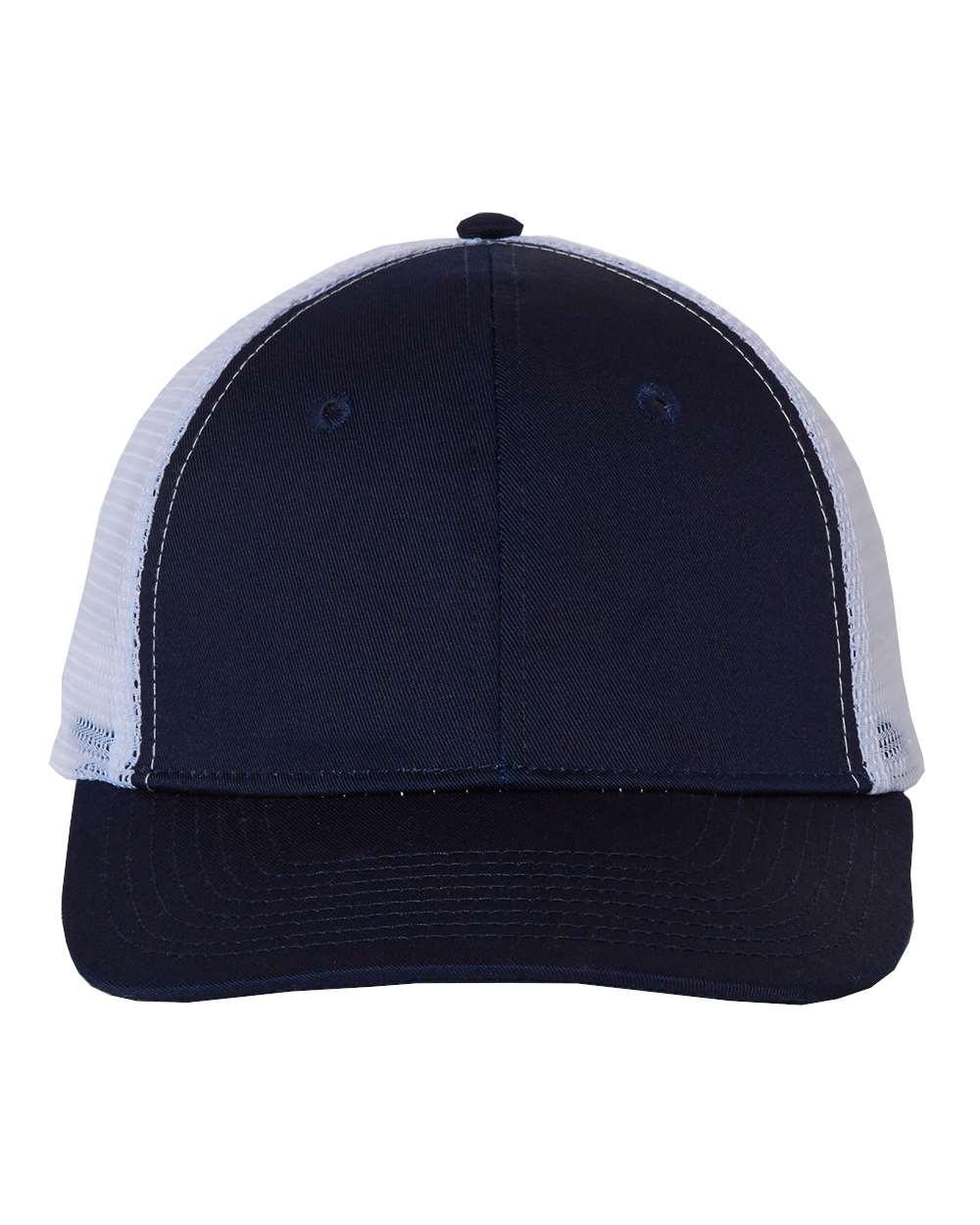 Valucap Mesh Back Trucker Cap in Navy/White