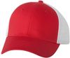 Am image of a Custom Valucap Mesh Back Trucker Cap in Red/White!