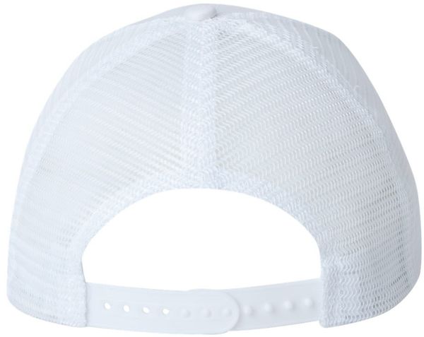 Am image of a Custom Valucap Mesh Back Trucker Cap in White!