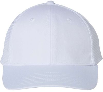 Am image of a Custom Valucap Mesh Back Trucker Cap in White!