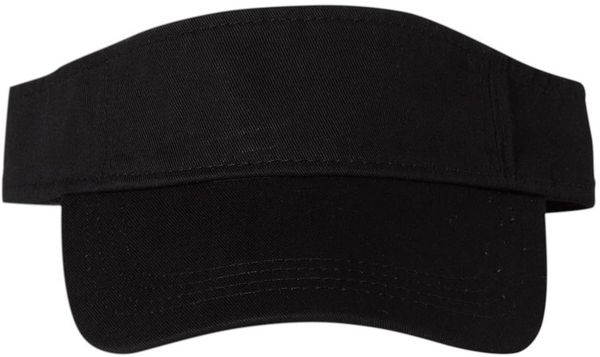 Am image of a Custom Valucap Bio Washed Visor in Black!