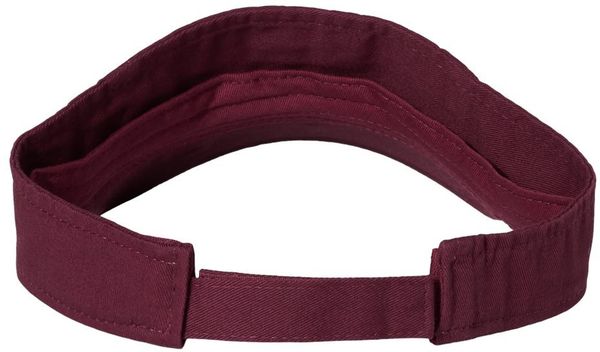 Am image of a Custom Valucap Bio Washed Visor in Maroon!