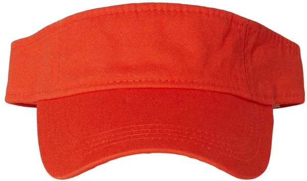 Am image of a Custom Valucap Bio Washed Visor in Orange!