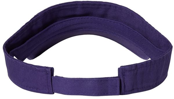 Am image of a Custom Valucap Bio Washed Visor in Purple!