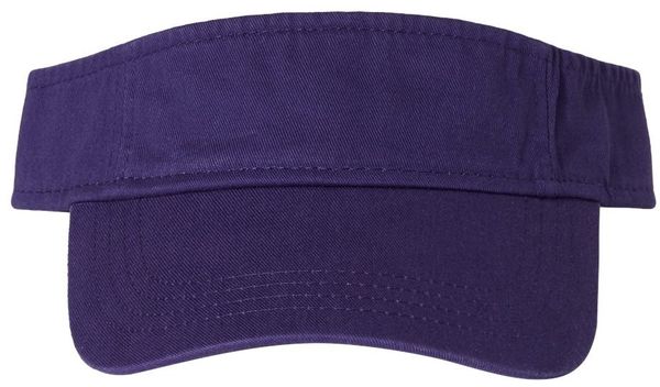 Am image of a Custom Valucap Bio Washed Visor in Purple!
