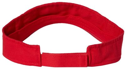 Am image of a Custom Valucap Bio Washed Visor in Red!
