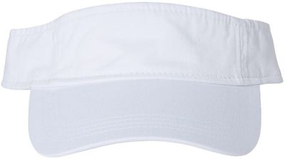 Am image of a Custom Valucap Bio Washed Visor in White!