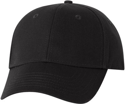 Am image of a Custom Valucap Chino Cap in Black!