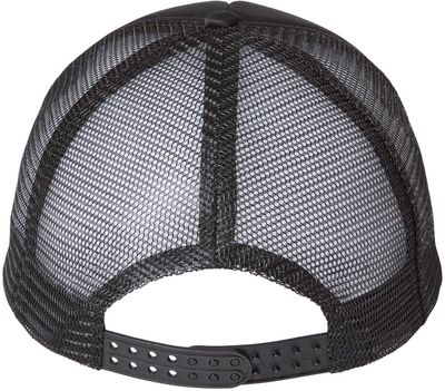 Am image of a Custom Valucap Foam Mesh Back Trucker Cap in Black/black!