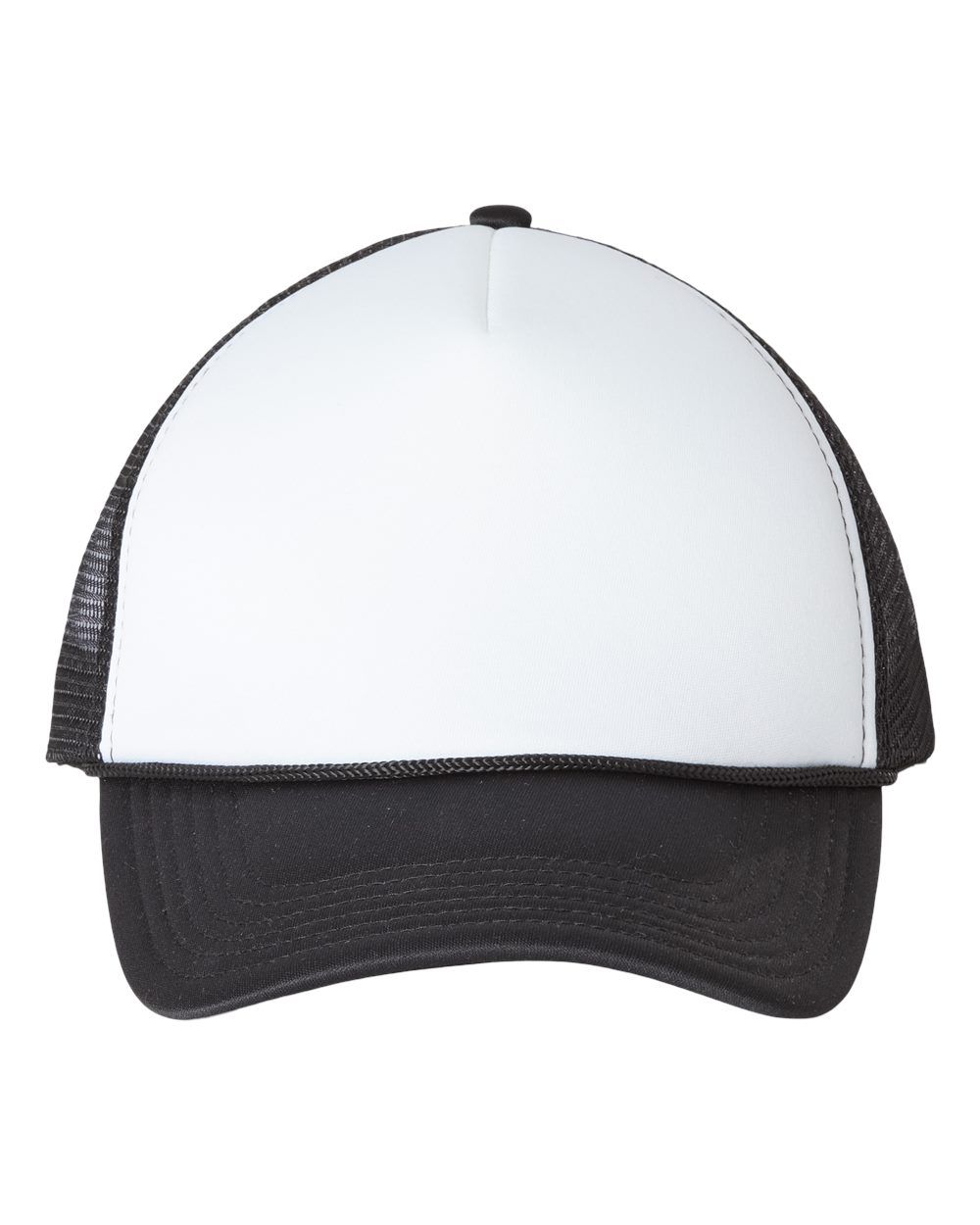 Valucap Foam Mesh Back Trucker Cap in White/Black