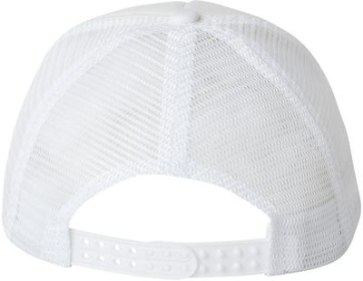 Am image of a Custom Valucap Foam Mesh Back Trucker Cap in White/White!