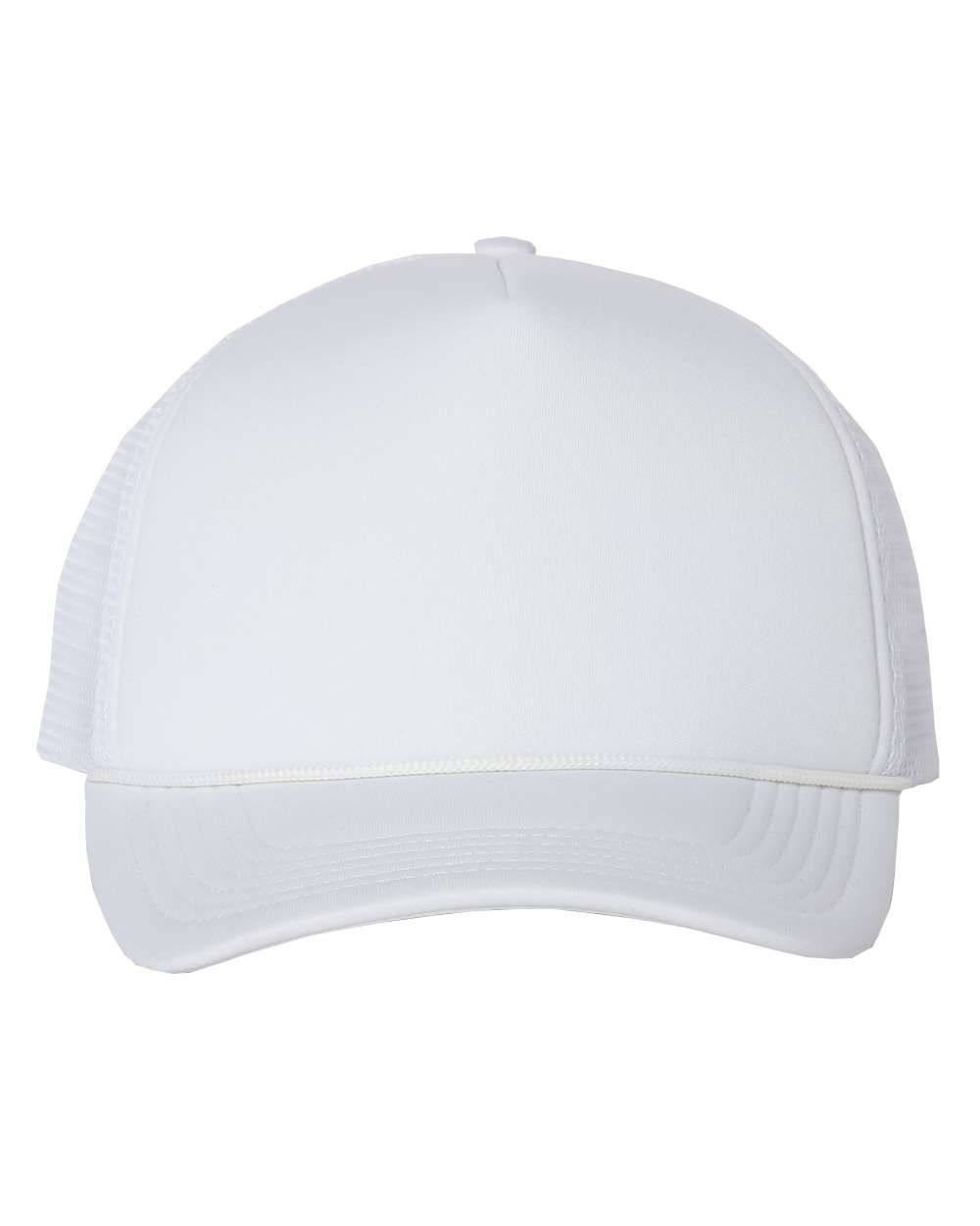 Valucap Foam Mesh Back Trucker Cap in White/White