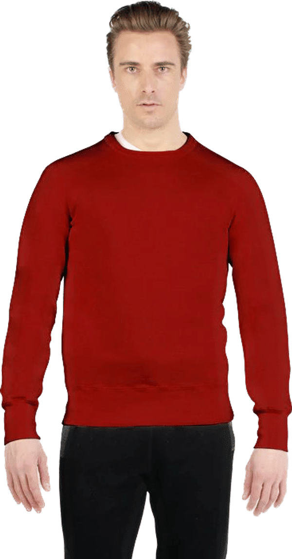 Am image of a Custom Redwood Classics Kootenay Crewneck in Harvest Red!