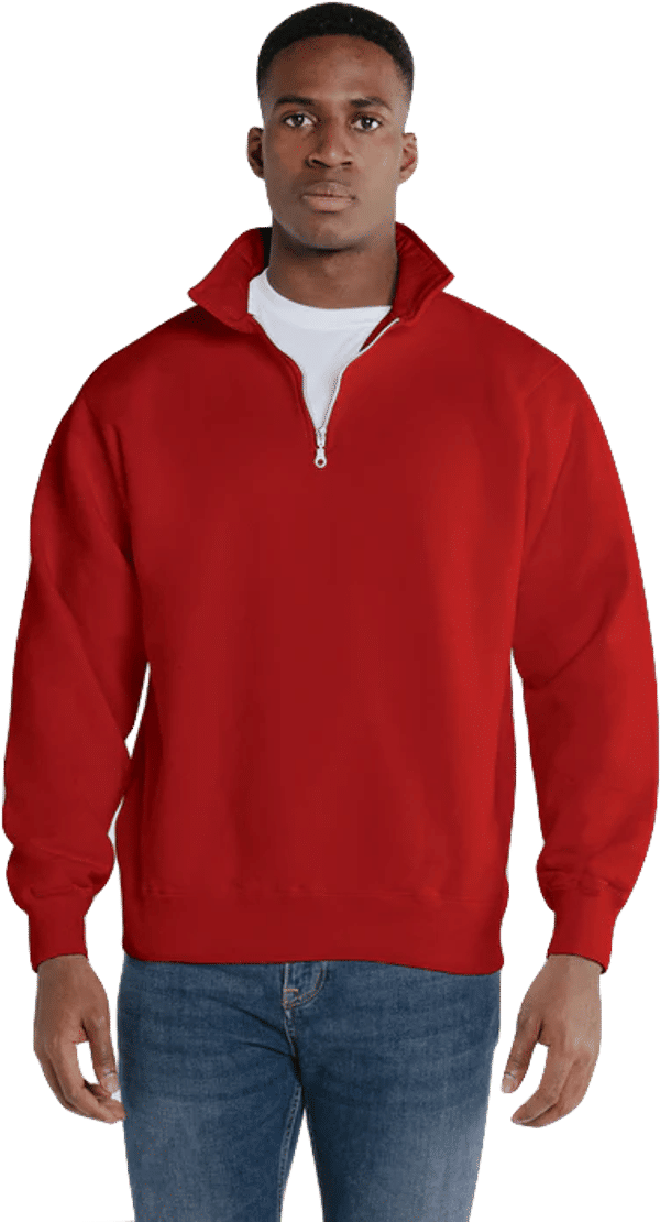 Am image of a Custom Redwood Classics Spirit Bear Polo in Canadian Red!