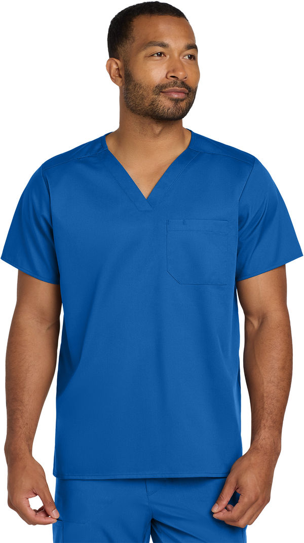 An image of a Custom WonderWink Unisex WorkFlex Chest Pocket V Neck Top!