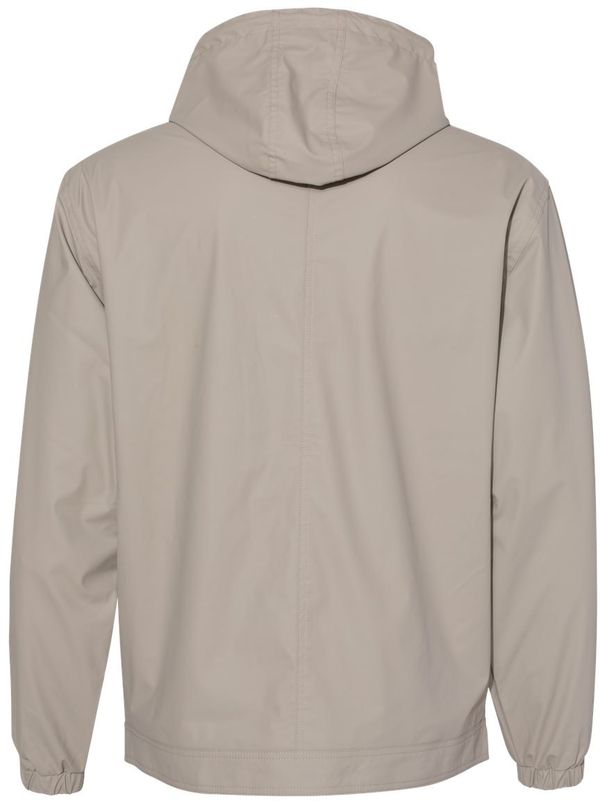 An image of a Custom Weatherproof Vintage Hooded Rain Jacket in Khaki!