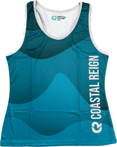 Am image of a Custom Sublimated Youth Racerback Tank Top in Essential!