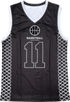 Am image of a Custom Sublimated V Neck Racerback Youth Girls Basketball Jersey in Full Colour Sublimation!