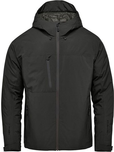 Am image of a Custom Stormtech Mens Nostromo Thermal Shell Jacket in Black/Graphite!