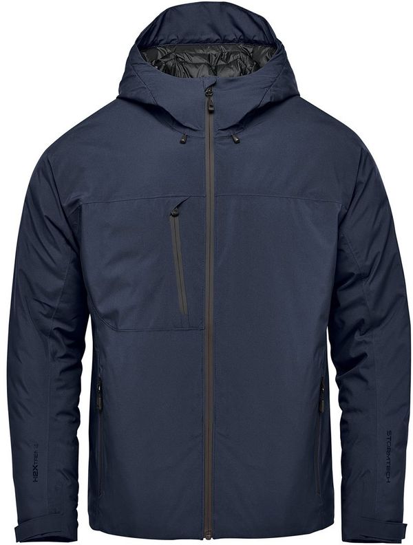 Am image of a Custom Stormtech Mens Nostromo Thermal Shell Jacket in Navy/Graphite!