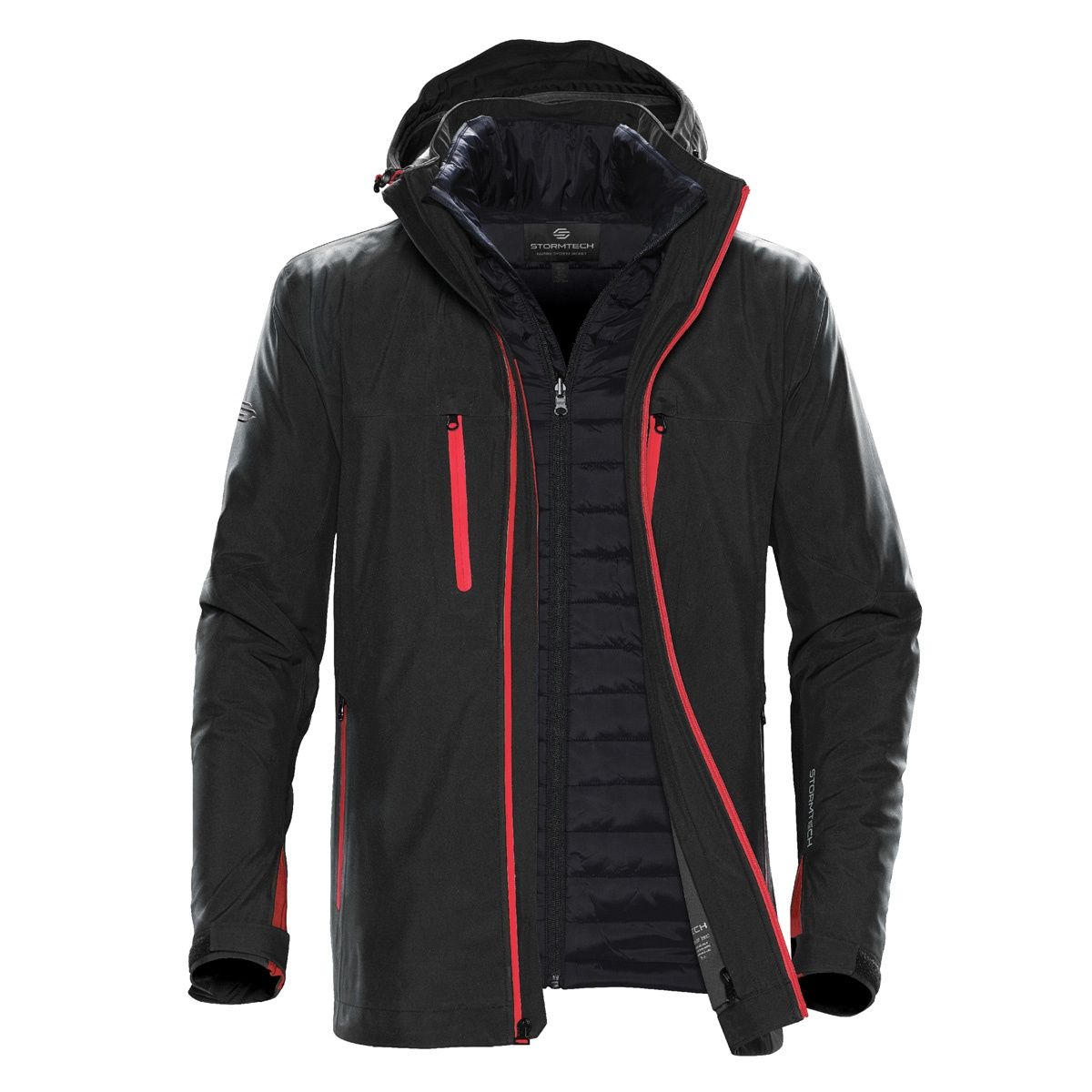 Stormtech Mens Matrix System Jacket in Black/Bright Red