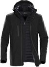 Am image of a Custom Stormtech Mens Matrix System Jacket in Black/Carbon!