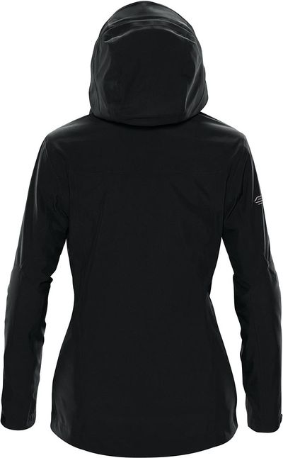 Am image of a Custom Stormtech Womens Matrix System Jacket in Black/Bright Red!