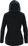 Am image of a Custom Stormtech Womens Matrix System Jacket in Black/Bright Red!