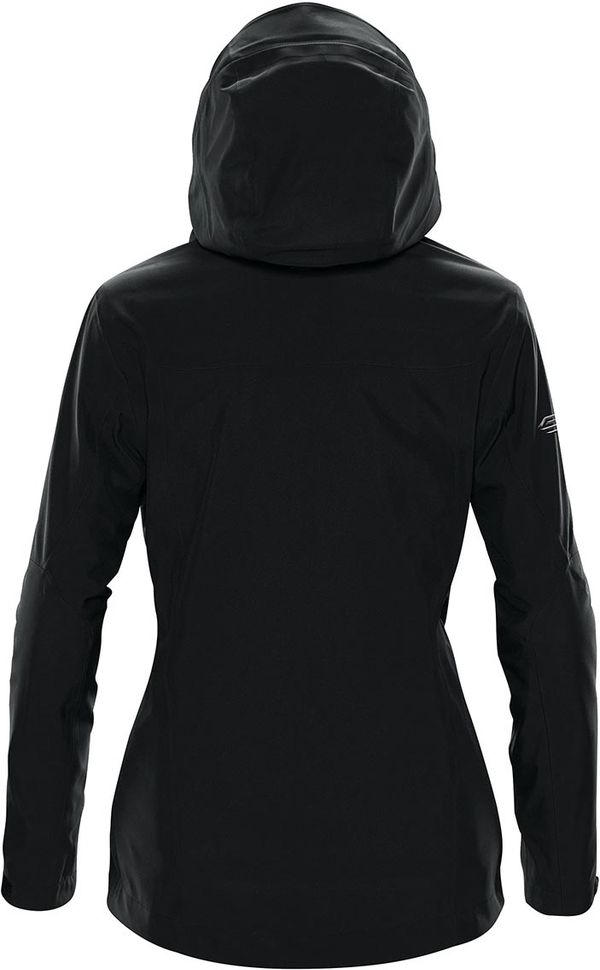 Am image of a Custom Stormtech Womens Matrix System Jacket in Black/Carbon!