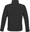 Am image of a Custom Stormtech Mens Cruise Softshell in BLACK / BLACK!