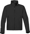 Am image of a Custom Stormtech Mens Cruise Softshell in BLACK / BLACK!