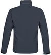 Am image of a Custom Stormtech Mens Cruise Softshell in NAVY / BLACK!
