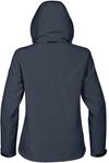 Am image of a Custom Stormtech Womens Cruise Softshell in NAVY / BLACK!