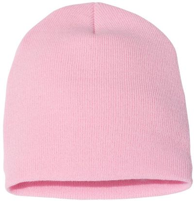Am image of a Custom YP Classics Short Beanie in Baby Pink!