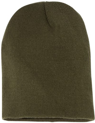 Am image of a Custom YP Classics Short Beanie in Olive!