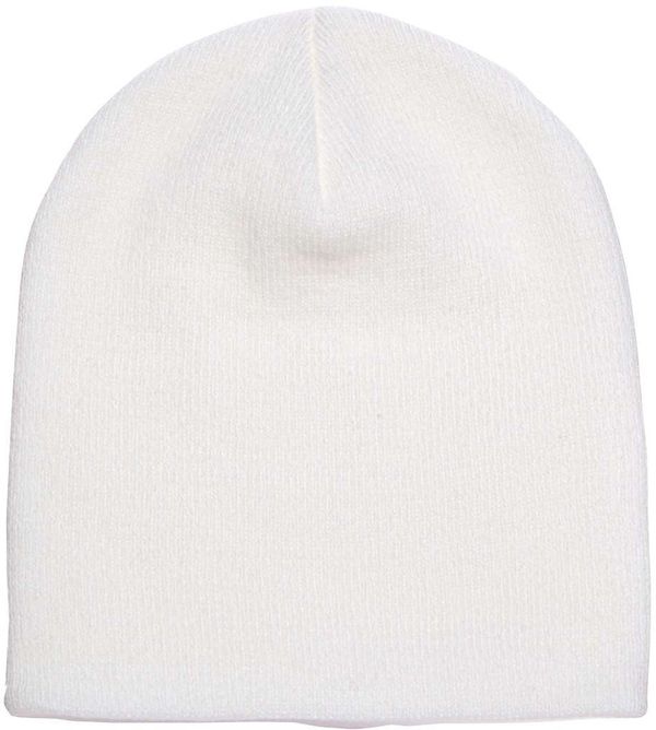 Am image of a Custom YP Classics Short Beanie in White!