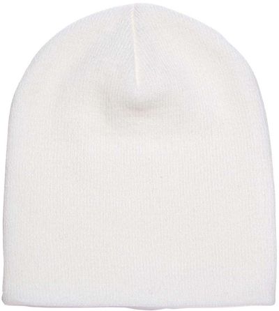 Am image of a Custom YP Classics Short Beanie in White!