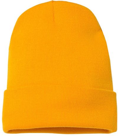 Am image of a Custom YP Classics Cuffed Beanie in Gold!