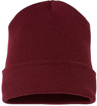 Am image of a Custom YP Classics Cuffed Beanie in Maroon!