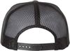 Am image of a Custom Yupoong Five Panel Classic Trucker Cap in Charcoal / Black!