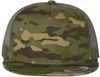 An image of a Custom Yupoong Five Panel Classic Trucker Cap in Multicam Tropic / Green!