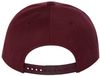 Am image of a Custom Yupoong Flat Bill Snapback Cap in Maroon!