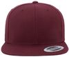 Am image of a Custom Yupoong Flat Bill Snapback Cap in Maroon!