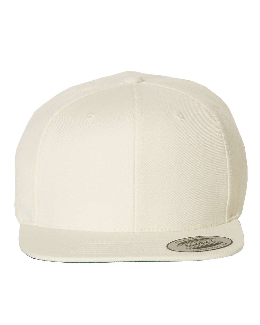 Yupoong Flat Bill Snapback Cap in Natural